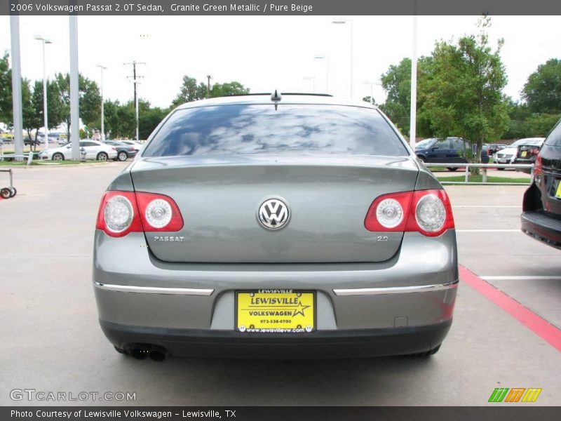 Granite Green Metallic / Pure Beige 2006 Volkswagen Passat 2.0T Sedan