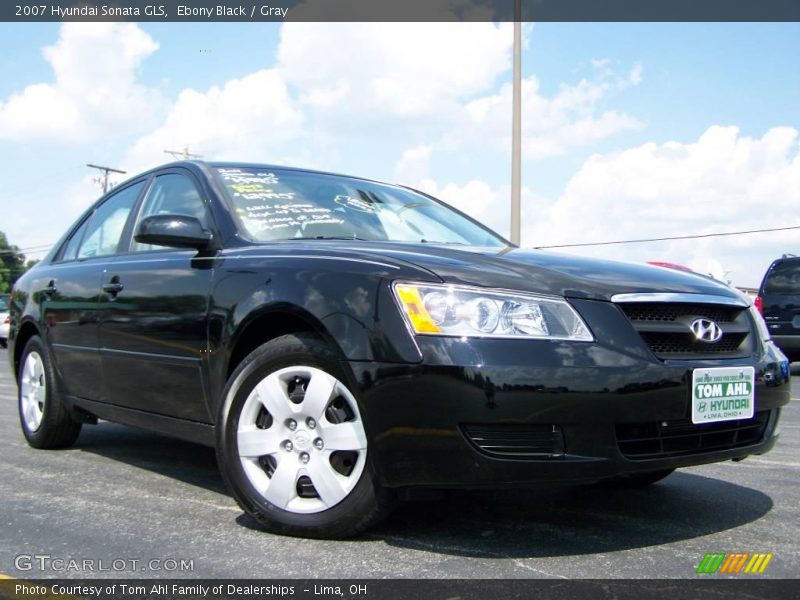 Ebony Black / Gray 2007 Hyundai Sonata GLS