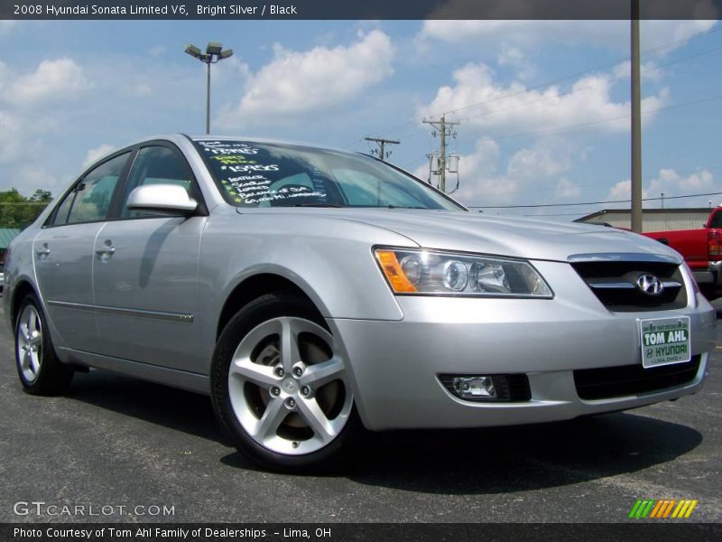 Bright Silver / Black 2008 Hyundai Sonata Limited V6