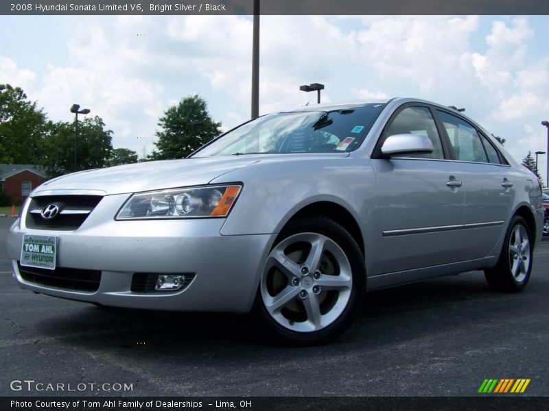 Bright Silver / Black 2008 Hyundai Sonata Limited V6