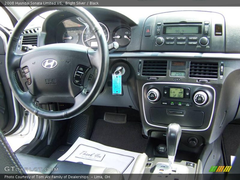 Bright Silver / Black 2008 Hyundai Sonata Limited V6