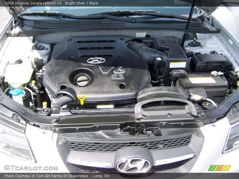 Bright Silver / Black 2008 Hyundai Sonata Limited V6