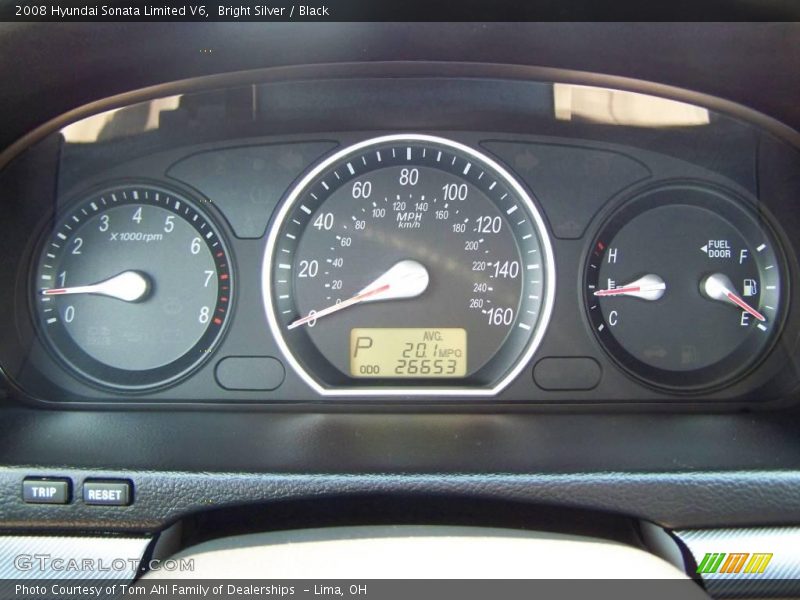 Bright Silver / Black 2008 Hyundai Sonata Limited V6