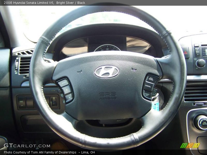Bright Silver / Black 2008 Hyundai Sonata Limited V6