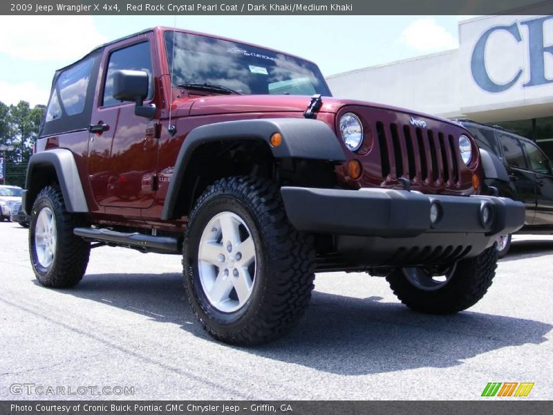 Red Rock Crystal Pearl Coat / Dark Khaki/Medium Khaki 2009 Jeep Wrangler X 4x4