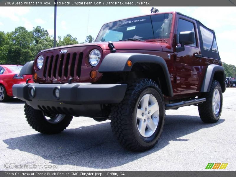 Red Rock Crystal Pearl Coat / Dark Khaki/Medium Khaki 2009 Jeep Wrangler X 4x4