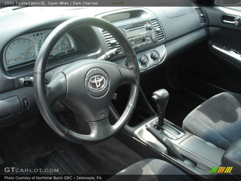 Super White / Dark Charcoal 2003 Toyota Camry SE