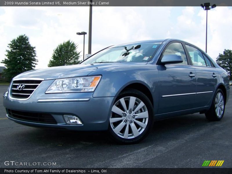 Medium Silver Blue / Camel 2009 Hyundai Sonata Limited V6