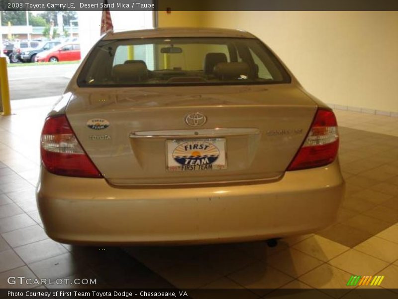 Desert Sand Mica / Taupe 2003 Toyota Camry LE