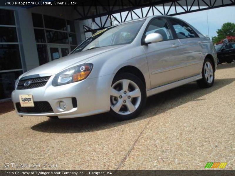 Silver / Black 2008 Kia Spectra EX Sedan
