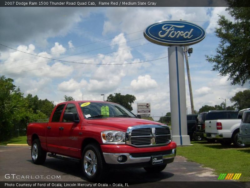 Flame Red / Medium Slate Gray 2007 Dodge Ram 1500 Thunder Road Quad Cab