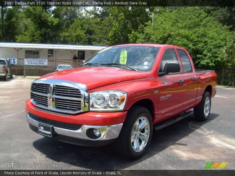 Flame Red / Medium Slate Gray 2007 Dodge Ram 1500 Thunder Road Quad Cab