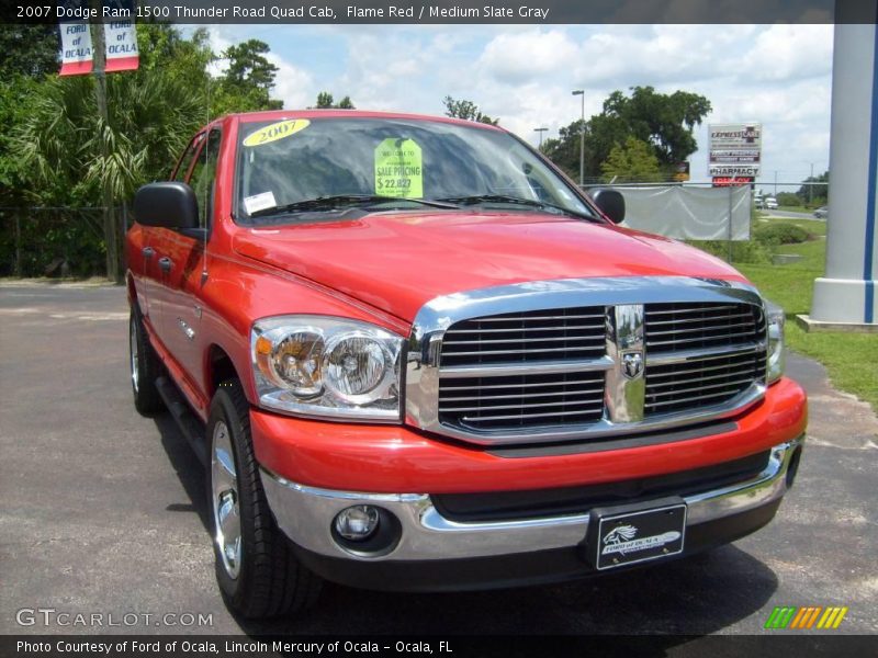 Flame Red / Medium Slate Gray 2007 Dodge Ram 1500 Thunder Road Quad Cab