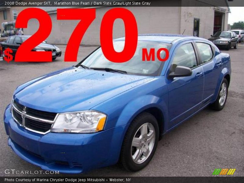 Marathon Blue Pearl / Dark Slate Gray/Light Slate Gray 2008 Dodge Avenger SXT