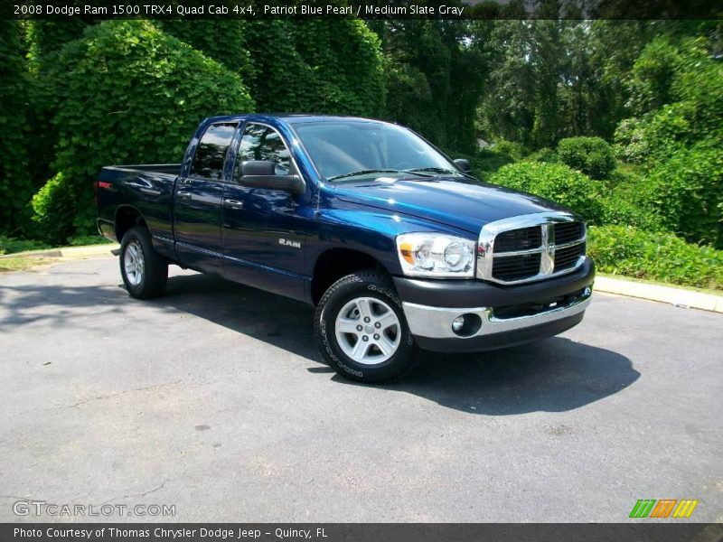 Patriot Blue Pearl / Medium Slate Gray 2008 Dodge Ram 1500 TRX4 Quad Cab 4x4