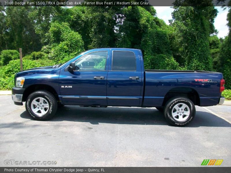 Patriot Blue Pearl / Medium Slate Gray 2008 Dodge Ram 1500 TRX4 Quad Cab 4x4
