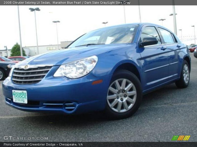 Marathon Blue Pearl / Dark Slate Gray/Light Slate Gray 2008 Chrysler Sebring LX Sedan