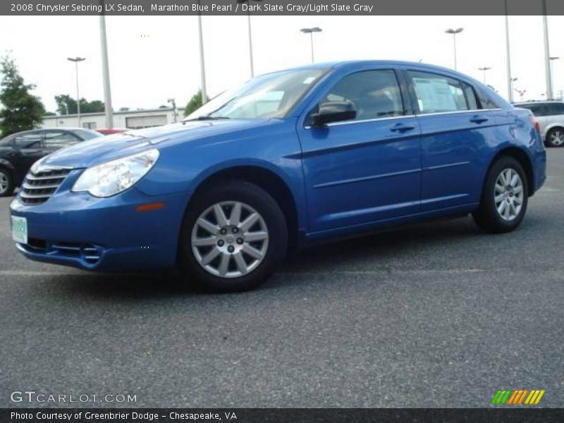 Marathon Blue Pearl / Dark Slate Gray/Light Slate Gray 2008 Chrysler Sebring LX Sedan