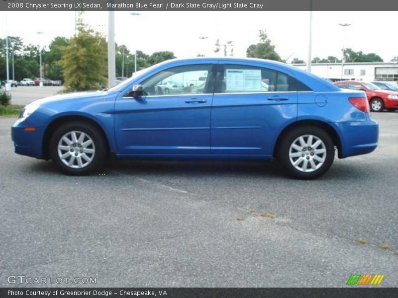 Marathon Blue Pearl / Dark Slate Gray/Light Slate Gray 2008 Chrysler Sebring LX Sedan
