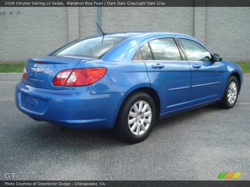 Marathon Blue Pearl / Dark Slate Gray/Light Slate Gray 2008 Chrysler Sebring LX Sedan