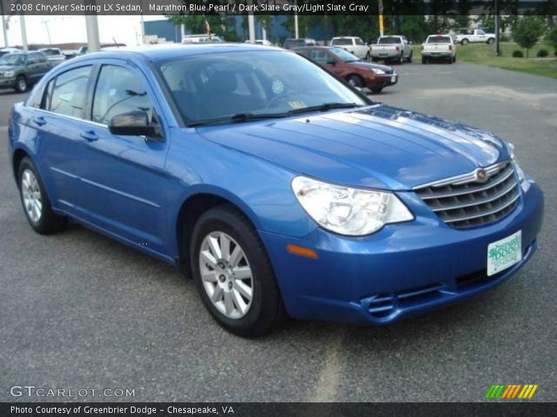 Marathon Blue Pearl / Dark Slate Gray/Light Slate Gray 2008 Chrysler Sebring LX Sedan