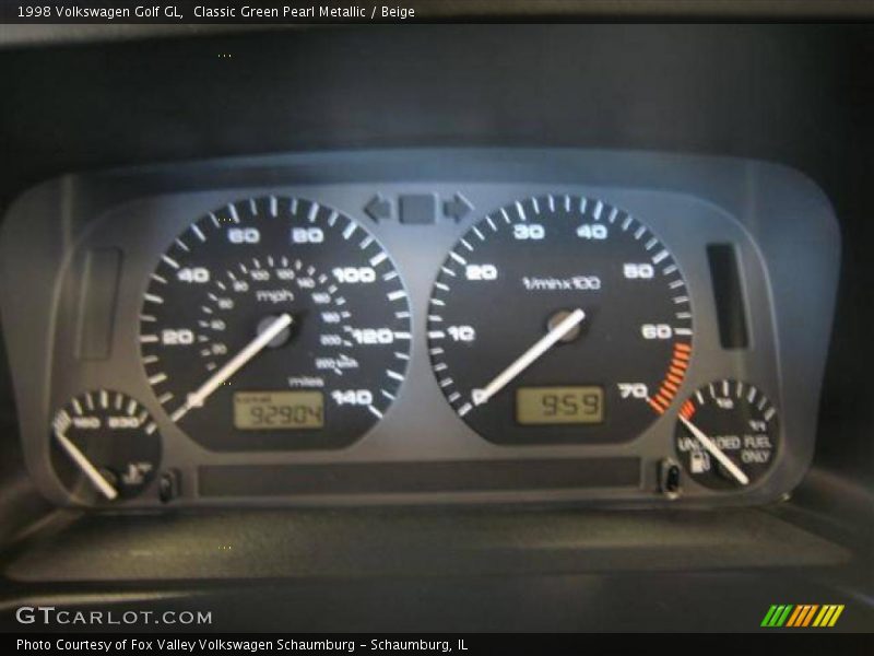 Classic Green Pearl Metallic / Beige 1998 Volkswagen Golf GL
