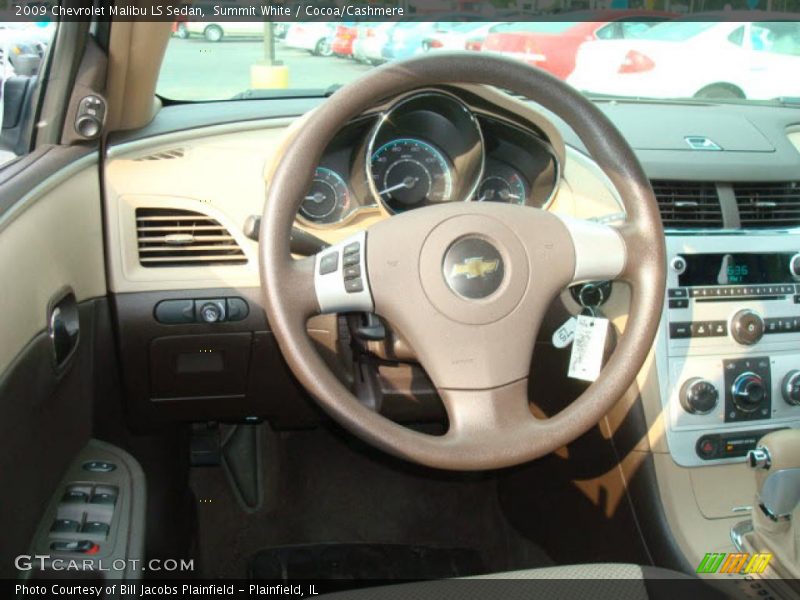 Summit White / Cocoa/Cashmere 2009 Chevrolet Malibu LS Sedan