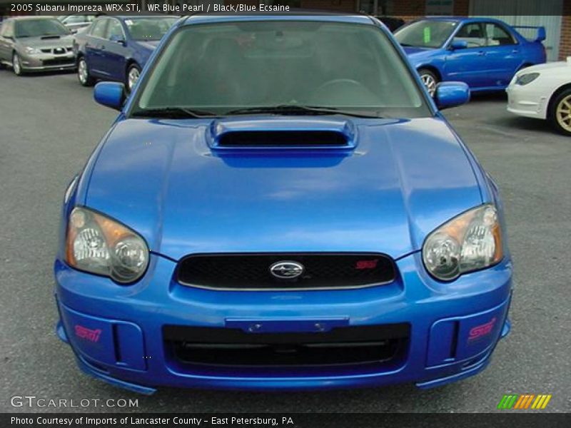 WR Blue Pearl / Black/Blue Ecsaine 2005 Subaru Impreza WRX STi