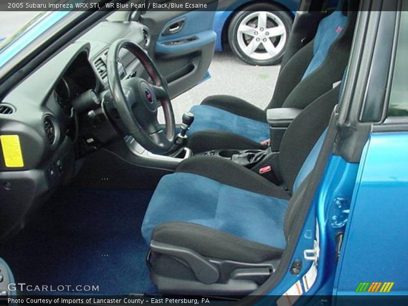 WR Blue Pearl / Black/Blue Ecsaine 2005 Subaru Impreza WRX STi