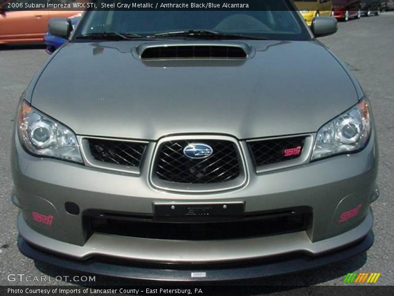 Steel Gray Metallic / Anthracite Black/Blue Alcantara 2006 Subaru Impreza WRX STi