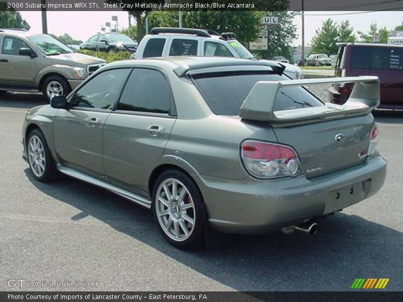 Steel Gray Metallic / Anthracite Black/Blue Alcantara 2006 Subaru Impreza WRX STi