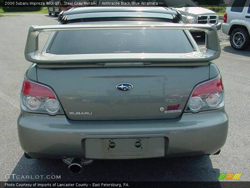 Steel Gray Metallic / Anthracite Black/Blue Alcantara 2006 Subaru Impreza WRX STi