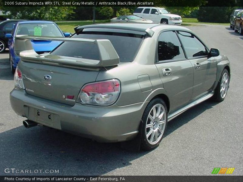 Steel Gray Metallic / Anthracite Black/Blue Alcantara 2006 Subaru Impreza WRX STi