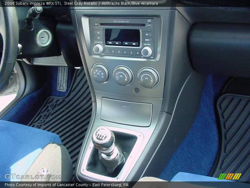 Steel Gray Metallic / Anthracite Black/Blue Alcantara 2006 Subaru Impreza WRX STi