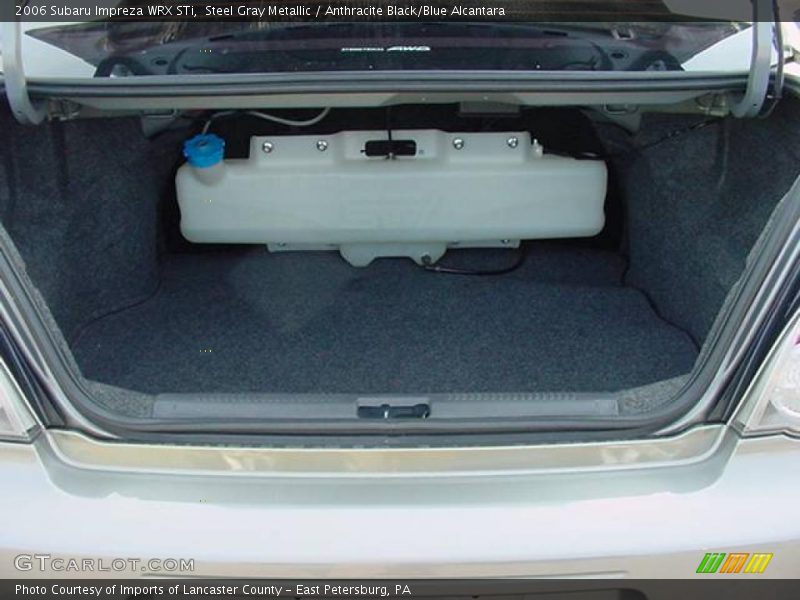 Steel Gray Metallic / Anthracite Black/Blue Alcantara 2006 Subaru Impreza WRX STi