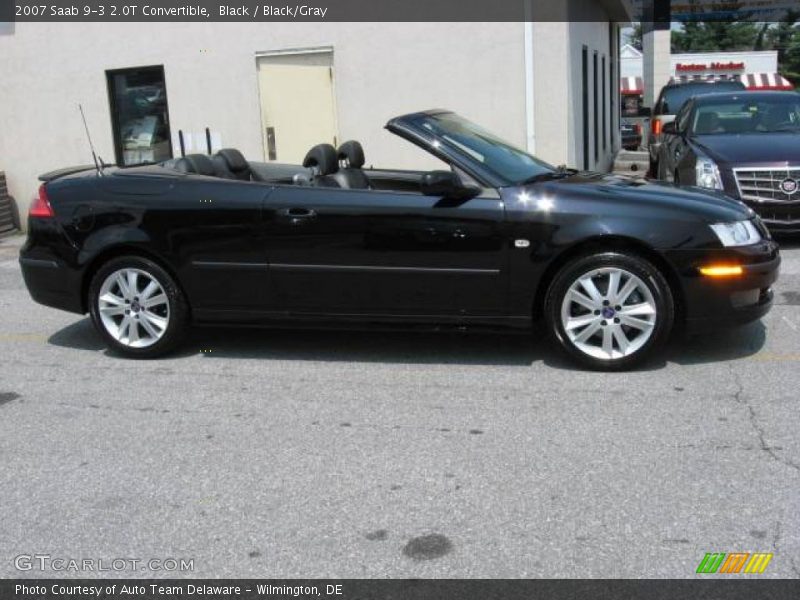 Black / Black/Gray 2007 Saab 9-3 2.0T Convertible