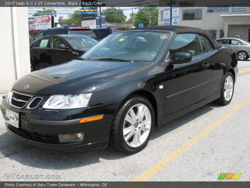 Black / Black/Gray 2007 Saab 9-3 2.0T Convertible