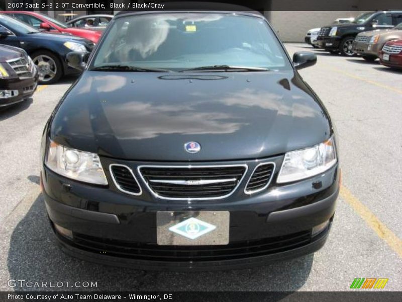 Black / Black/Gray 2007 Saab 9-3 2.0T Convertible