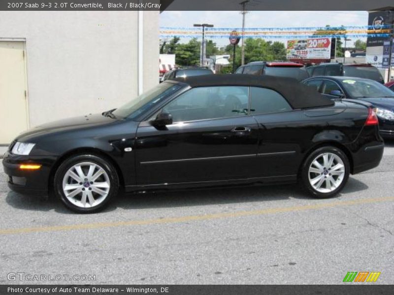 Black / Black/Gray 2007 Saab 9-3 2.0T Convertible