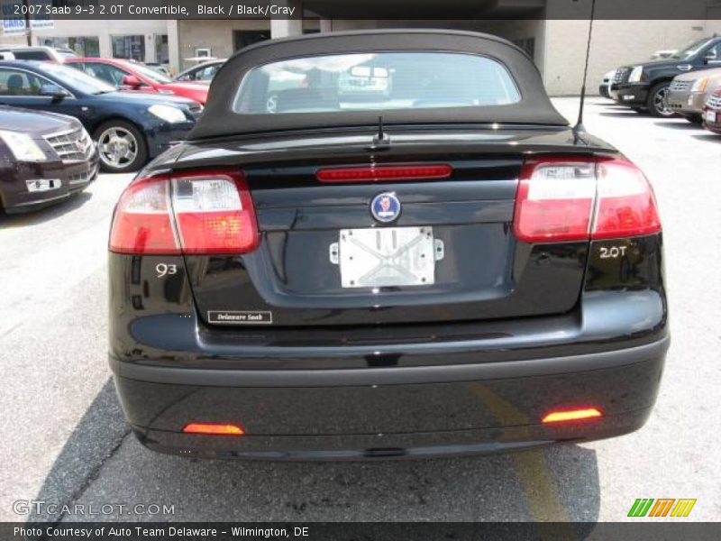 Black / Black/Gray 2007 Saab 9-3 2.0T Convertible