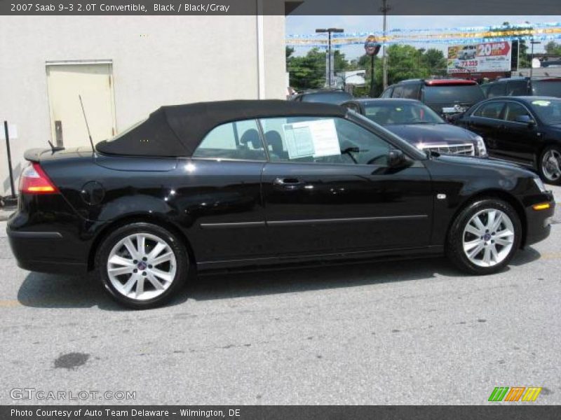 Black / Black/Gray 2007 Saab 9-3 2.0T Convertible
