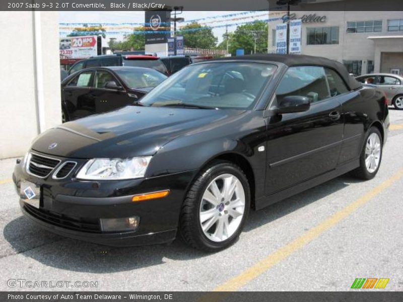 Black / Black/Gray 2007 Saab 9-3 2.0T Convertible