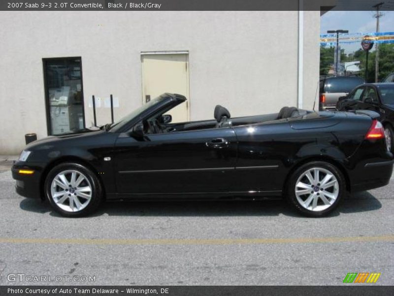 Black / Black/Gray 2007 Saab 9-3 2.0T Convertible