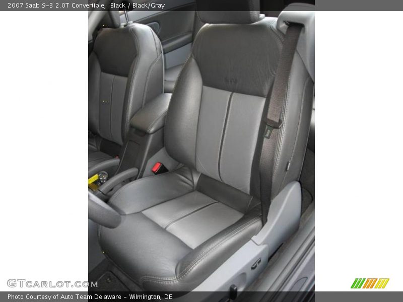 Black / Black/Gray 2007 Saab 9-3 2.0T Convertible