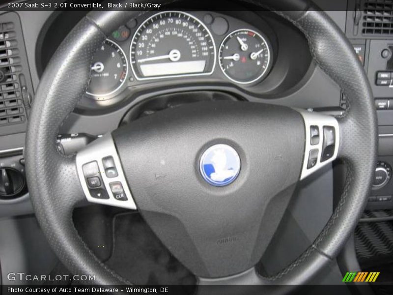 Black / Black/Gray 2007 Saab 9-3 2.0T Convertible