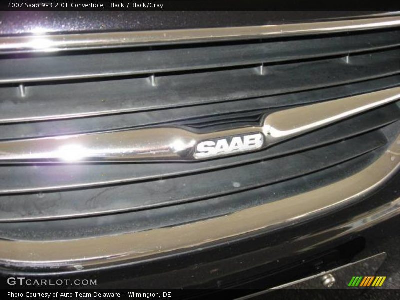 Black / Black/Gray 2007 Saab 9-3 2.0T Convertible