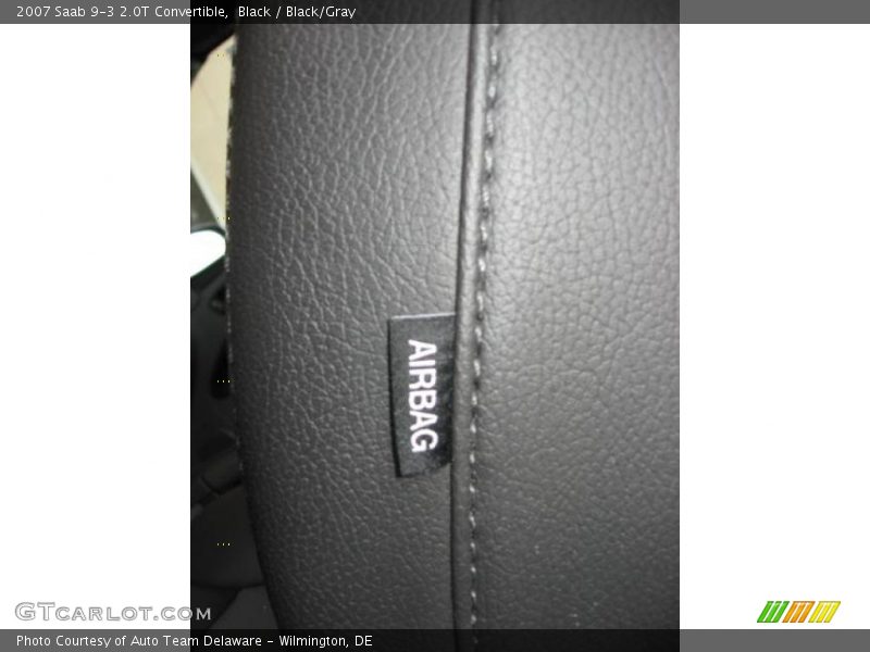 Black / Black/Gray 2007 Saab 9-3 2.0T Convertible