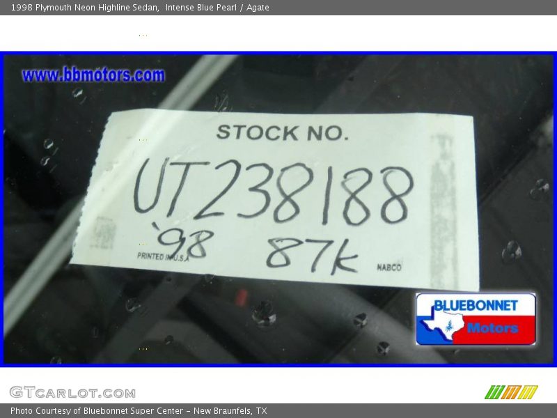 Intense Blue Pearl / Agate 1998 Plymouth Neon Highline Sedan