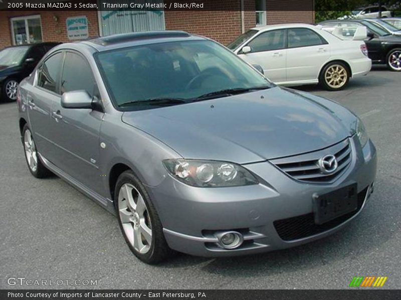 Titanium Gray Metallic / Black/Red 2005 Mazda MAZDA3 s Sedan