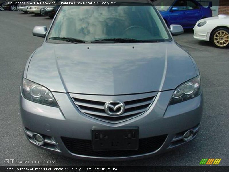 Titanium Gray Metallic / Black/Red 2005 Mazda MAZDA3 s Sedan